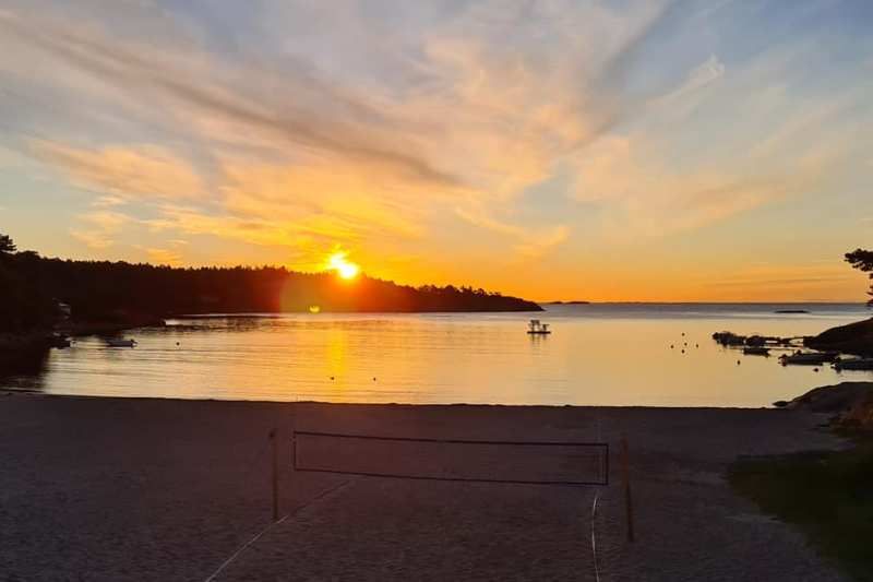 Moysand Familiecamping Grimstad ondergaande zon