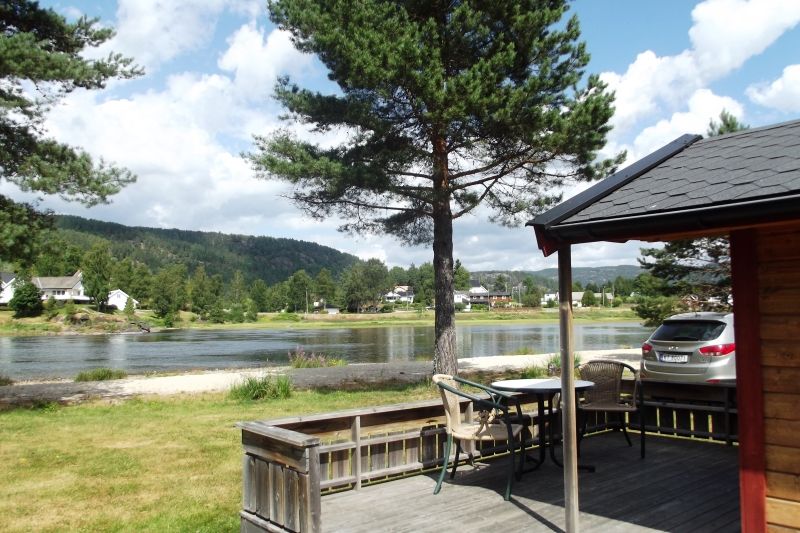 Odden Camping Evje hytter aan het strand