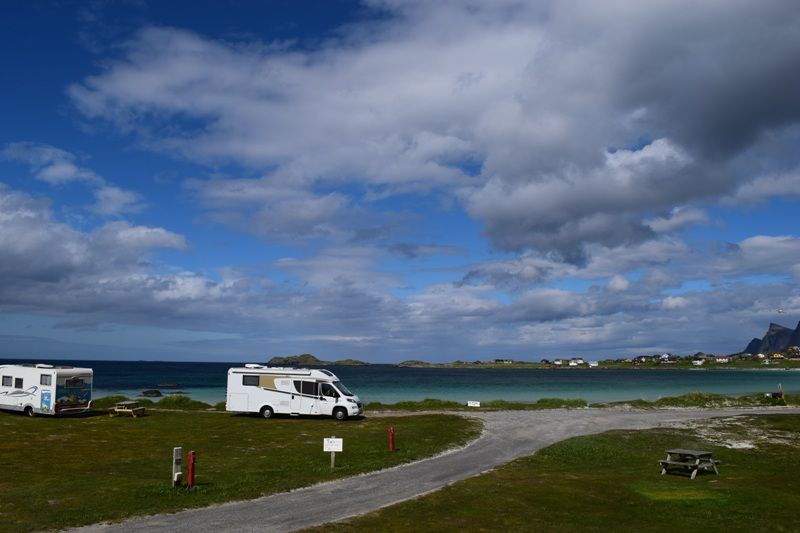 Ramberg Gjestegard kamperen aan het strand